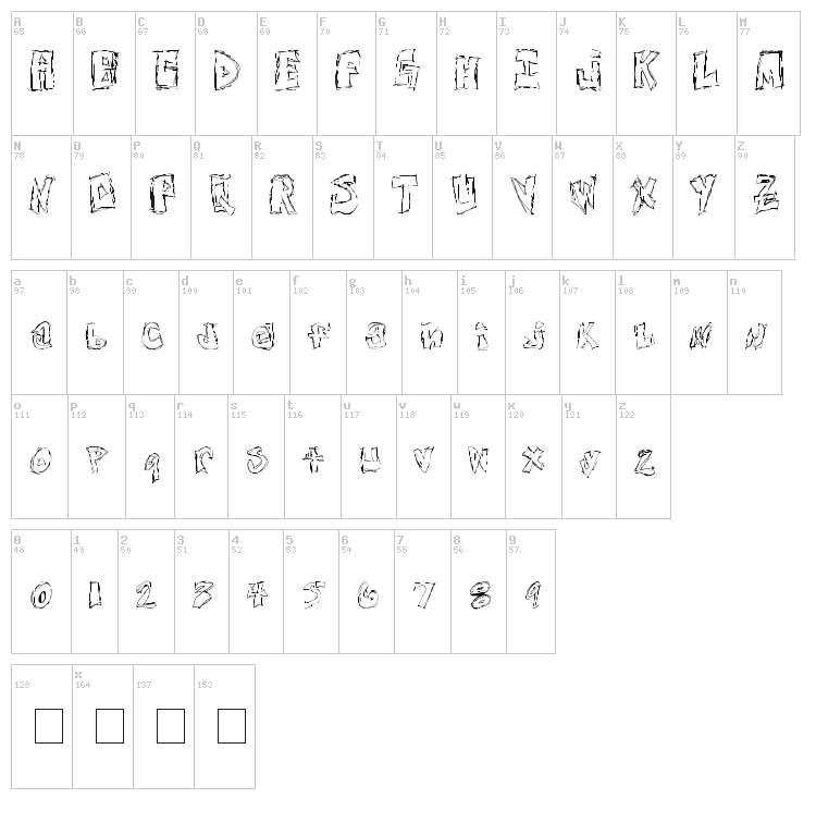 Free Nights and Weekends font map